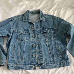 Disney Blue Denim Jacket with Multicolor Lion King Patch